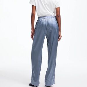 Madewell Satin Light Blue Straight Leg Pants